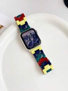 1 pieza Correa de Apple Watch, correa de Apple Watch para hombres y mujeres con bloques de construcción de dopamina, compatible con Apple Watch 40/41/42/44/45/46/49/38mm, adecuado para Apple Watch Series 10/9/SE/8/7/6/5/4/3/2/1 Ultra3/2/1, nueva correa de muñeca creativa y linda de dibujos animados, accesorios de banda inteligente, verano, transpirable, ligera