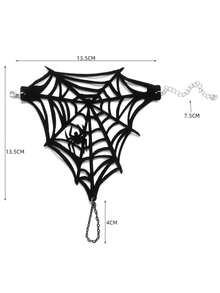 Halloween Gothic Spider Web Hand Harness With Ring - Punk Black Lace Hand Jewelry For Women Cosplay Costume Accessory - Black - View 2