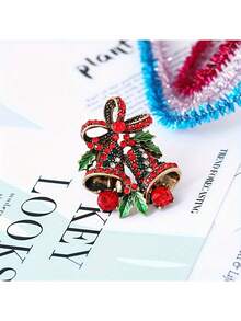 Christmas Suit Brooch, Creative Gift Bowknot Elegant Lapel Pin, Vintage Bell Christmas Brooch Wish Home Decor Christmas Decorations Room Decor