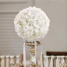 12pcs Flower Balls For Centerpieces White Hydrangea Wedding Flower Balls For Centerpieces Faux Hydrangeas Floral Arrangements Bouquet For Table Home Wedding Decoration - 白色 - 查看 4