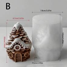 1 pieza Molde de vela en forma de casa navideña DIY para hacer adornos de piña, jabón, resina y yeso como decoraciones navideñas y regalos hechos a mano creativos