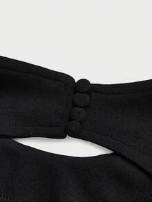 Elegant Basic Business Commuter Blazer Dress, Waist-Cinched Backless Long Sleeve Dress