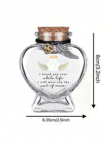 1pc Custom Pet Hair Memorial Bottle, Custom Pet Fur Hair Memorial Keepsake Jar,Pet Fur Keepsake, Pet Hair Memento, Pet Memorial Urn Box For Ashes, Heart Bottle Pet Loss Dog Cat Memorial Gifts - Multicolor - View 15