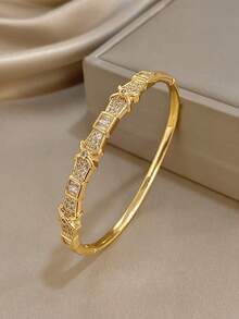 1 chiếc Vòng tay mỏng Zirconia tối giản dành cho phụ nữ Vòng tay vàng thanh lịch cho quà tặng trang sức tiệc sinh nhật hàng ngày Giáng sinh - Nhiều màu - Xem 11