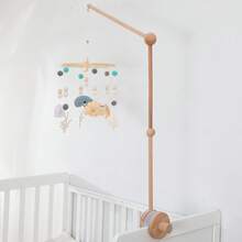 Upgraded Large Size Children's Room Decor Storage Bedding Accessories, Baby Crib Hanging Decor Bracket, Suitable For Various Cribs, Easy Assembly Detachable Hanging Bracket - Wood Color - View 10