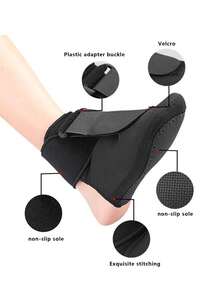 1 Piece Of Unisex Foot Drop Orthotic, Inside And Outside Flip Foot Support Socks, Plantar Membrane Splint, Ankle Sprain Protector - Black - View 3