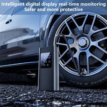 One Set Of Car Air Compressor - Portable Car Tire Inflator, Multiple Inflation Modes Car Inflation Pump With Free Inflation Accessories, 150PSI Pressure, Mini Electric Air Pump With Digital Pressure Gauge And LED Lighting Function, With Tire Pressure Detection, Automatic Inflation, Automatic Stop, Etc., Small Size And High Power. Suitable For Cars, Families, Motorcycles, Bicycles, Etc., Holiday Gifts