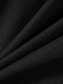 2 件男士休闲纯色双口袋翻领衬衫长袖 + 长裤两件套，轻便休闲运动度假装，春秋季 - 黑色 - 查看 9