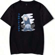 COOL SUMMER New Anime Women-Shirt That I Got Reincarnated As A Slime Casual Short Sleeve Tee Shirt Harajuku Unisex Y2k Clothes Topssummer Outfits Summer Tops Country Concert Outfit Vacation Outfits Going Out TopsTRENDORA - màu đen - Xem 1