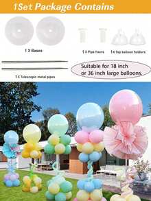 2pcs/Set Balloon Stand Holder, Floating Balloon Column, 36 Inch Helium Balloon Pole, Extendable Balloon Arch Stand - Suitable for Large Balloons - View 2