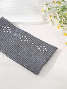 1 件宽纯色水钻菱形头带，复古街头嘻哈风格，别致简约的设计，时尚配饰，女士围巾秋季发带运动发饰女式头巾休闲吸汗带秋季发带冬季度假装女士 - 彩色 - 查看 6