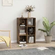 HOMCOM 6Cube Bookshelf Rustic Brown - Rustic Brown1 - View 2