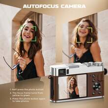 SONGDIAN 48MP 4K Digital Camera, Dual Front & Rear Cameras, Auto Focus, Flash, 16X Digital Zoom, 6-Axis Stabilization, 2.8" Large Screen, Suitable For Photography, Videography, Vlogging Or Selfie, Ideal For Beginners, Includes 32GB Memory Card And 1050mAh Battery