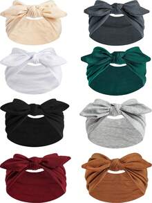 1pc Women's Bow Tie Rabbit Ear Headband, Boho Style Super Wide Cute Knotted Rabbit Ear Headband, Paisley Pattern, Elastic Solid Bow Hair Accessory, Suitable For Women, Yoga/Sports/Outdoor Activities, Solid Color Casual Polyester Fashion All Season (11 Color Options) Winter Scarf Women Soft Headband Women Hair Accessories Elegant Hair Band - Multicolor - View 19