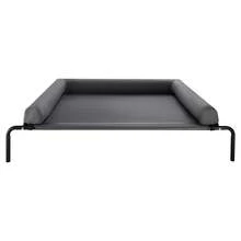 Elevated Dog Bed For Large Dogs, Portable Raised Dog Cot With Washable Pillow, Indoor & Outdoor Pet Cooling Raised Hammock Bed With Steel Metal Frame And Breathable Teslin Mesh, XL, Gray - Flat Bent Leg Support XL - 查看 8