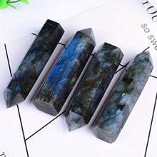 1pc Elongated Feldspar Column, Unique Glossy Texture (Natural Crystal With Cracks, Not Damaged), The Column Emits A Noble Aura, Suitable For Home Decor And Construction - Multicolor - View 9