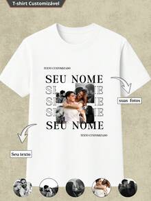 Custom Bootlag T-Shirt With Your Photos But Tshirt - 白色 - 查看 1