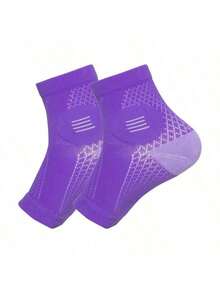 1 双优质踝部压缩袜，压缩脚套，带足弓和脚踝支撑，露趾设计，适合日常穿着和户外活动 - 彩色 - 查看 21