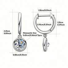 1 Pair Moissanite Earrings 6.5mm Round Moissanite Earrings Style Earrings Fashion Earrings Jewelry Birthday Gift G, Moissanite 6.5mm * 2 Pcs, Total Carat 1.0 Carat * 2 Pcs - 耳環 - 查看 4