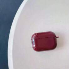 Simple Wine Red/Pure Pink Protective Case Compatible With Apple Wireless Earphones, Anti-Scratch And Anti-Drop - Burgundy - View 8