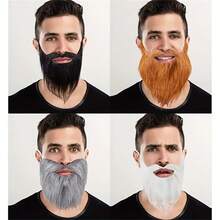4pcs Interesting Fake Beards And Beard Sets, Suitable For Holiday Parties, Christmas, Parties And Birthdays. Act As Decoration Halloween Costume