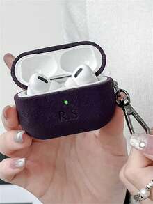 [Customized]Personalized Luxury Laser Lettering Name DIY Customized Suede Cover Compatible With Pro 1 2 3 4 Pro 2 Couple Earphone Case With Keychain Cases