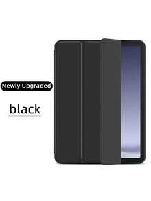 3-Fold Flip Tablet Protective Case, Compatible With Samsung Galaxy Tab A9 Plus A8 A7 Lite S M-T220 X110 X210 X200, Ultra-Thin Faux Leather Tablet Protective Case, Compatible With Samsung Galaxy Tab/MatePad/Honor Pad/ Tab/Redmi/ Tablets - Black - View 9