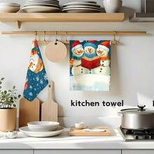 1 set/2 buc/100 buc lavete de vase cu model de om de zăpadă pentru citit de Crăciun, potrivite pentru sufragerii, bucătării, băi, decorațiuni zilnice, decorațiuni zilnice pentru petreceri în familie, decorațiuni interioare și articole de uz casnic viu colorate. Poate fi oferit cadou.