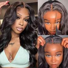 NARNI 34 Inch Wear And Go Glueless Wigs Human Hair 250% Density Pre Plucked Pre Cut 6x4 HD Body Wave Lace Closure Wigs Human Hair For Women 5x5 Glueless Human Hair Wig Wear To Go Natural Black - Natural Black - View 5