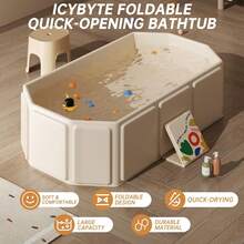 Single Person Foldable Bathtub With Drain Plug, Collapsible Shower Tub, Portable Bathroom Pool, Pet Bath Tub For Cats And Dogs, Bathroom Daycare Travel - Multicolor - View 8