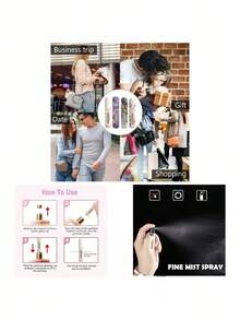 1 Pack 5ml Marble Perfume Refillable Bottle Press Type Spray+Visible Window Lipstick Shape Design Quick Fragrance Repair/Dating Delicate Fragrance Holding/Air Travel Suitable For Family And Friends Birthday Gifts - Nhiều màu - Xem 6