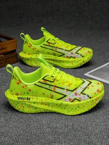 Men's Running Shoes, Lightweight Breathable Non-Slip Sports Shoes Suitable For Running, Jogging, Tennis And Gym - Casual Slip-On Shoes, Fabric Upper And EVA Sole, Suitable For All Seasons - Fluorescent Green - View 9