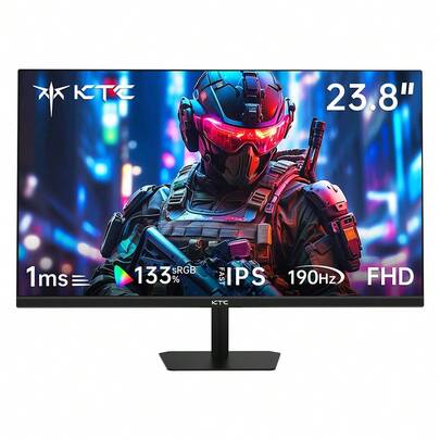 KTC H24F8 Gaming-Monitor, 23,8 Zoll 1920 x 1080 16:9 Fast IPS-Bildschirm, 190 Hz Bildwiederholfrequenz, 1 ms Reaktionszeit, HDR10, 135 % sRGB, Adaptive Sync, Dynamic Action Sync, Game Assist, Low Blue Light und flimmerfrei