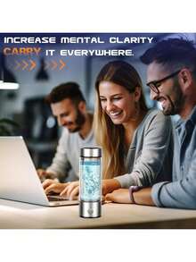 1个14盎司（420毫升）便携式硼硅酸盐玻璃氢离子水瓶，美容健康杯，可充电富氢水生成器，采用SPE/PEM技术快速电解，改善水质，适合家庭、学校、办公室、旅行、健身和日常补水，是送给长辈的绝佳礼物。