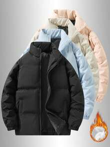 Women's Thick Down Jacket, Warm Lining Outdoor Parka With Pockets, Zip-Up Front Comfortable Puffer Coat, Suitable For Daily Casual, Work, Travel, Running, Leisure And Outdoor Activities - Black - View 4