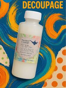 Decoupage El Sultan pegamento ideal para servilleta y papel frasco 120ml manualidades adhesivo resistente usos múltiples creativo artesanías scrapbooking fácil aplicar gran calidad presentación compacta - Decoupage el sultan - Ver 6