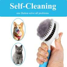 Dog & Cat Brush, Self Cleaning Slicker Brushe For Shedding And Grooming Removes Loose Undercoat, Mats And Tangled Hair Grooming Comb For Cat Dog Brush Massage