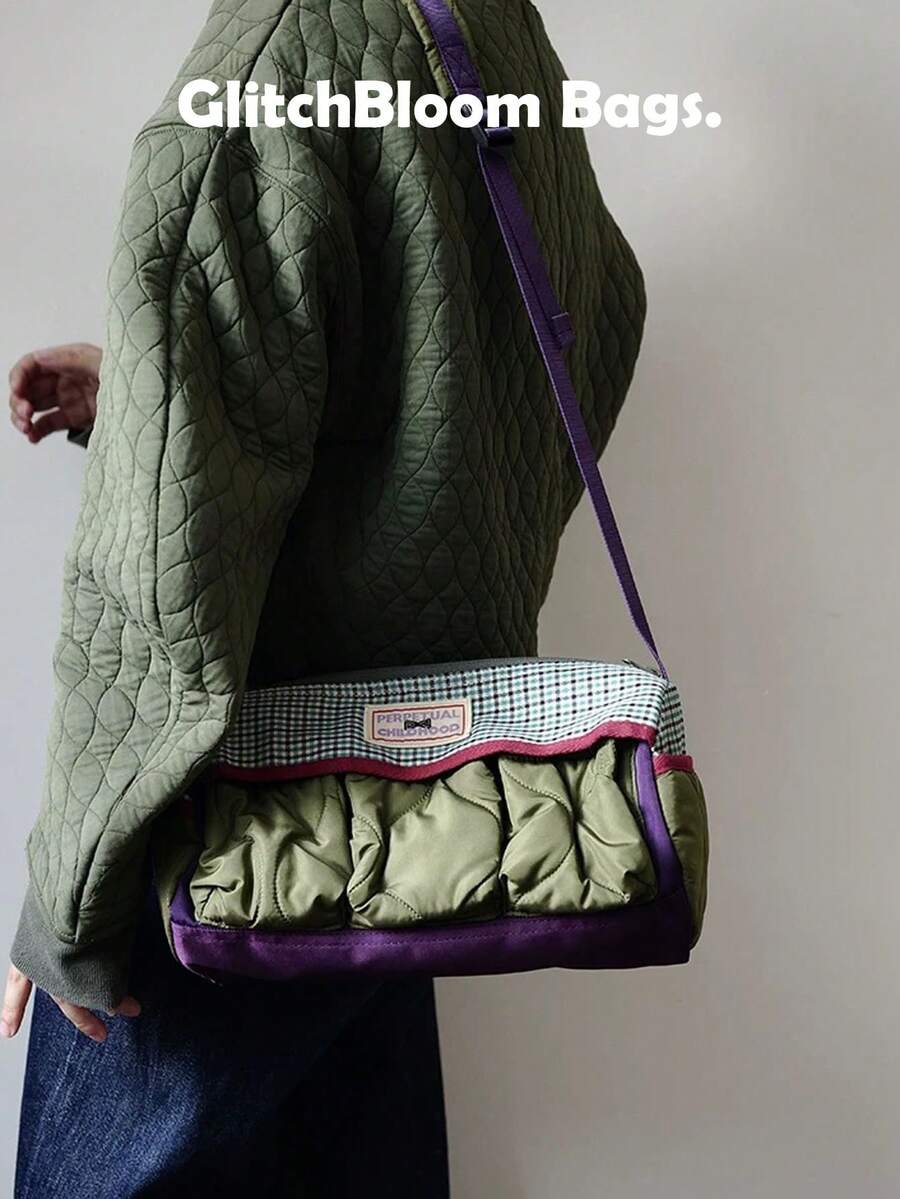 GlitchBloom 包袋。时尚百搭的原创设计秋冬新款单肩包、斜挎包、大容量波士顿包，适合女性街头风格、派对、礼物。 - 彩色 - 查看 1