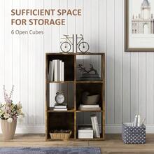 HOMCOM 6Cube Bookshelf Rustic Brown - Rustic Brown1 - View 4
