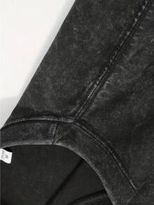 "Foldable Band" Letter Print Young Man/Man Summer Short Sleeved Washed Vintage 230g Pure Cotton Comfortable Breathable Casual Street Round Neck T-Shirt