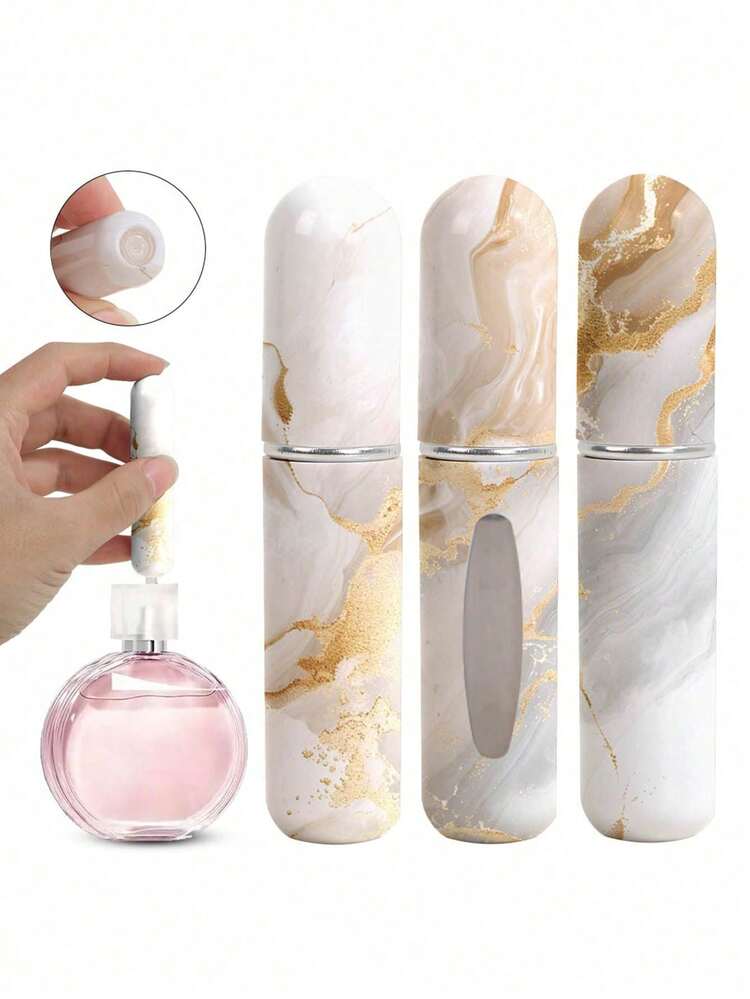 5ml Perfume Refillable Spray Bottle Marble Texture Pattern Empty Bottle Mini Portable Design For Dating/Travel - Multicolor - View 3