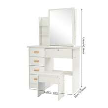 YUNRUX Vanities & Vanity Benches - White - View 2