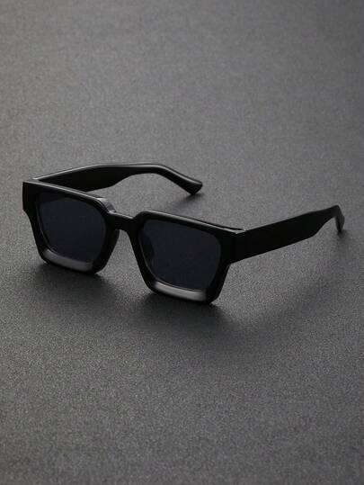 1pc Men Rectangular Frame Plastic Street Style Classic Chunky Elegant Portable Modern Simple Style Graceful Design And Expressiveness Popular Design All-Match Shades Basics Fall Winter Fashion Glasses Combination For Street Snap Musical Festival Fishing Driving Outdoor Casual Activities Suitable For All Face Shapes Summer Accessories