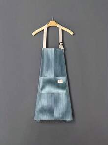 1 Delantal de lino universal anti-manchas para restaurante, cafetería, camarero y uso doméstico en la cocina - Suministros de limpieza para cocina doméstica y comercial, con estilo y práctica. Exquisito diseño a rayas que resalta la calidad de vida. Correa ajustable en el hombro para adaptarse a diferentes necesidades corporales. Ya sea un cocinero en casa o un chef profesional, puede hacerte lucir elegante