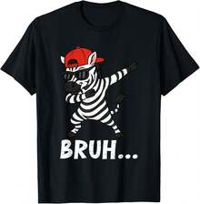Funny Dabbing Zebra Bruh Bro Dab Meme Humor Animal Lovers T-Shirt - màu đen - Xem 1
