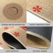 1pc Christmas Pinecone & Leaf Linen Rubber Decorative Doormat, Non-Slip Outdoor Entrance Mat, Christmas Candy Cane Doormat, Indoor Outdoor Non-Slip Floor Entrance Carpet, Winter Holiday Snowflake Home Kitchen Decor, Christmas Gift, Burlap Rug, Christmas Decoration, Outdoor Doormat, Shoe Scraper Mat, Foot Mat, Entrance Carpet, Small Rug, Machine Washable (Multiple Sizes Available)