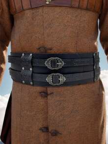 1 Stück Halloween Kostüm Mittelalter Wikinger Ritter breiter Gürtel Taille Abdeckung einzelne Schulter Rüstung Schulter Ecke COSPLAY Kostüm Zubehör