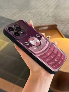 Fashionable Popular Personalized Vintage Flip - Phone Style Pattern Design Theme Luxury Shockproof Aesthetic Cute Phone Case,Lens Protrusion Protection , Compatible With For IPhone 16/16Plus/16Pro/16ProMax, 15,14, 13, 12, 11 Series And Compatible With For Galaxy S/A Series, Gift For Easter Day, Christmas Halloween Decoration/Gift For Birthday, Girlfriend, Boyfriend, Friend Or Yourself. - 黑色 - 查看 2