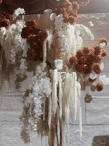 MEHELANY 6/1 pieza Colgante de flor de glicinia artificial de color blanco lechoso, colgante de planta de lágrima de amante, colgante de amaranto de seda artificial, flor de boda burdeos, ramo de boda estilo cascada, adecuado para decoración de fondo de boda, decoración de hotel, arreglo floral DIY, relleno de jarrón, decoración de pared, Día de la Madre, cumpleaños, fiesta, regalo (flor artificial de material de hilo) - blanco lechoso - Ver 3