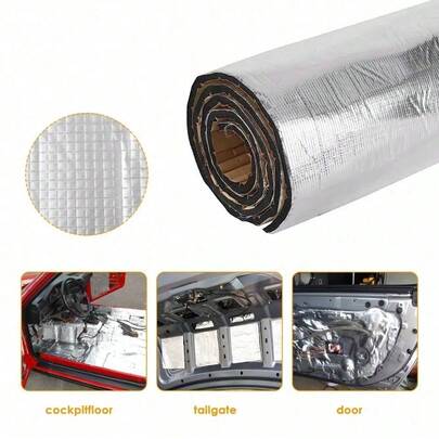 Shoze 10m X 7mm Camper Van Insulation Foam Sound Proof Floor And Roof Deadening 1m*10m Roll Foil Car Insulation Self-Adhesive Heat Pads For Effective Noise And Vibration Co